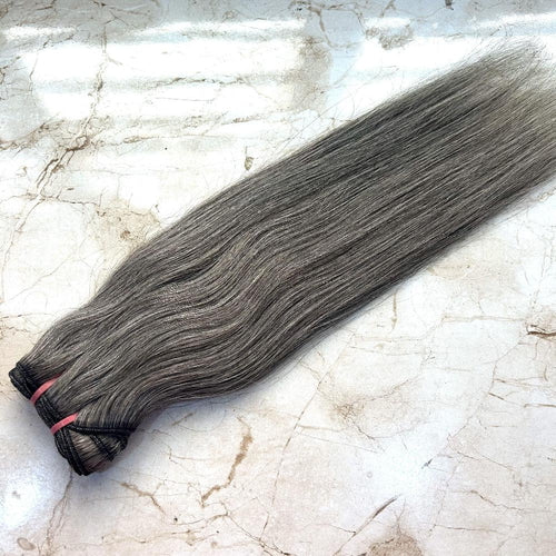 Straight Gray Human Hair Extensions - Hair Trends India