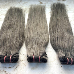 Straight Gray Human Hair Extensions - Hair Trends India