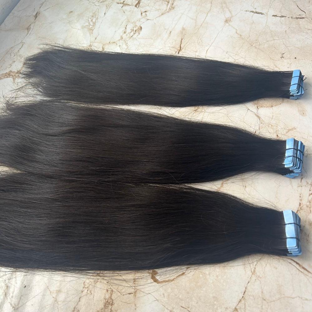 Tape in human hair extensions for black hair